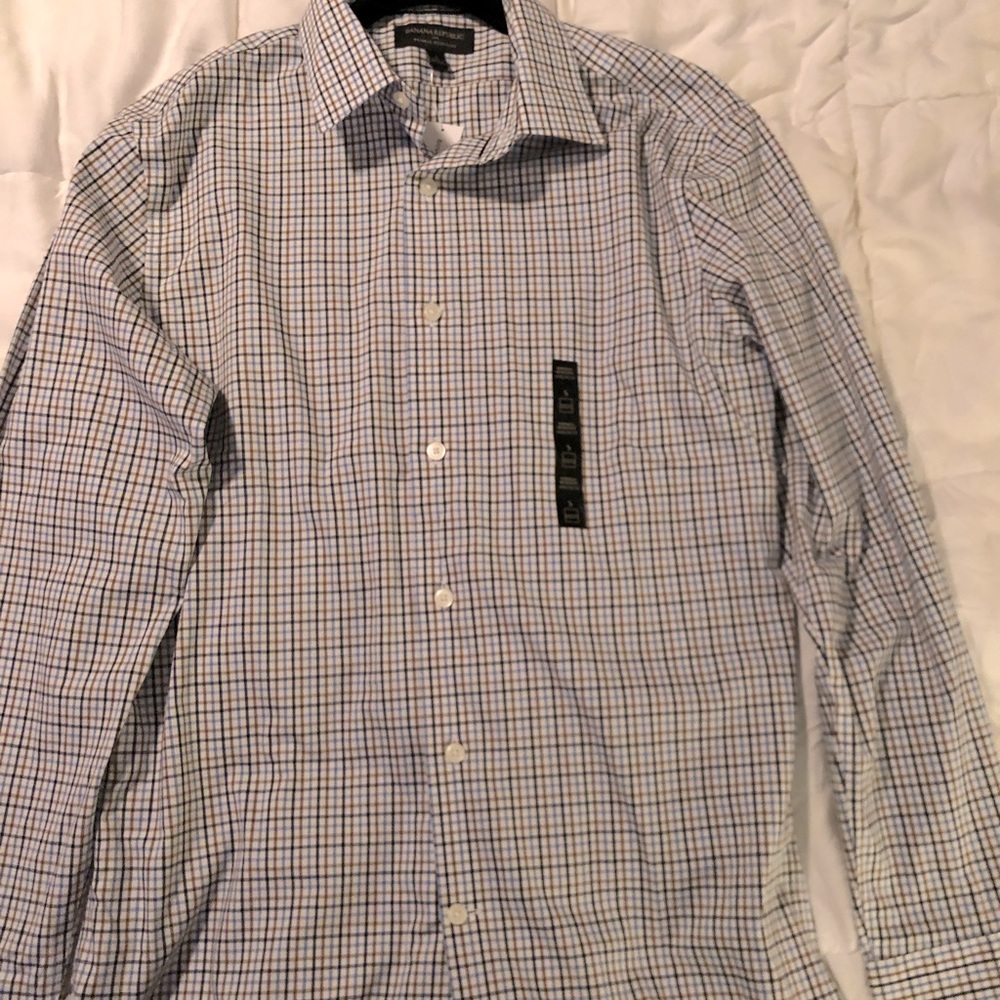 Banana Republic Navy/Deep Brown Dress Shirt